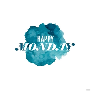 Watercolor Happy Monday Vector