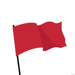 Waving Red Flag Vector