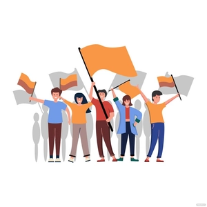 Crowd Waving Flag Vector