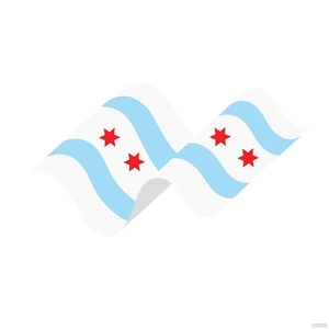 Chicago Waving Flag Vector