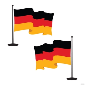 German Flag Waving Vector