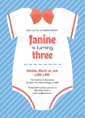 Sample Onesie Invitation Template
