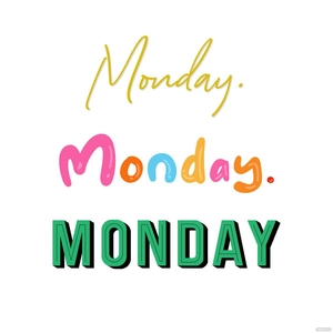 Monday Text Vector