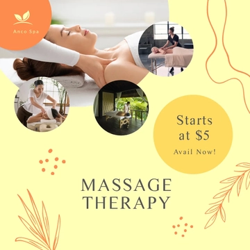 Free Mobile Massage Therapy Post, Facebook, Instagram Template to Edit Online