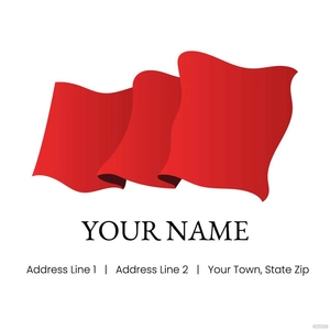Waving Flag Label Vector