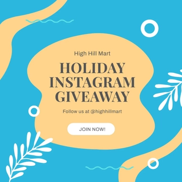 Free Holiday Instagram Giveaway Template to Edit Online