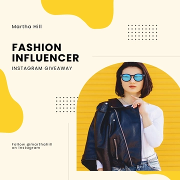 Free Fashion Influencer Instagram Giveaway Template to Edit Online