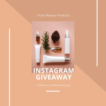 Free Beauty Products Instagram Giveaway Template to Edit Online