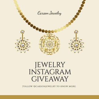 Free Jewelry Instagram Giveaway Template to Edit Online