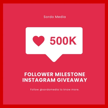 Free Follower Milestone Instagram Giveaway Template to Edit Online