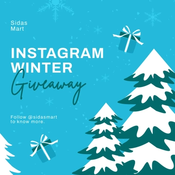 Free Instagram Winter Giveaway Template to Edit Online