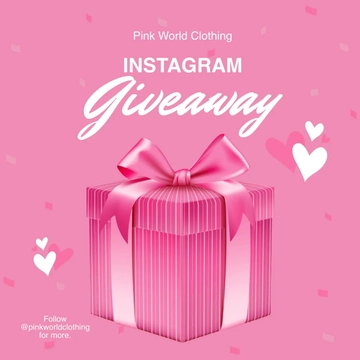Free Pink Instagram Giveaway Template to Edit Online