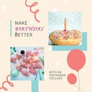 Free Instagram Birthday Collage Template to Edit Online