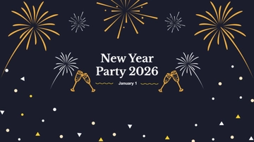 Free New Year Party Youtube Banner Template to Edit Online