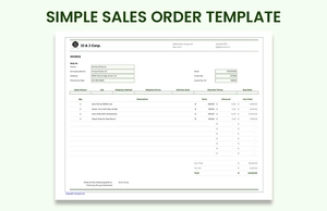 Simple Sales Order Template