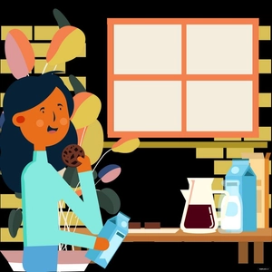 Kids Eating Chocolate Illustration