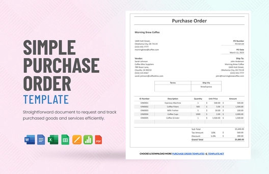 Simple Purchase Order Template