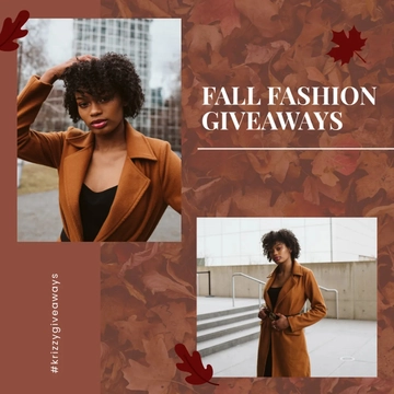 Free Fall Fashion Giveaway Instagram Template to Edit Online