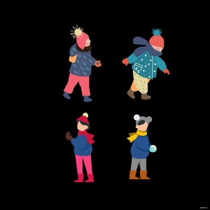 Winter Kids Vector