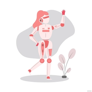 Female Robot Vector
