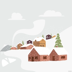 Winter Village Vector