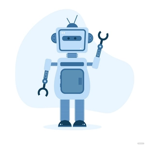 Blue Robot Vector