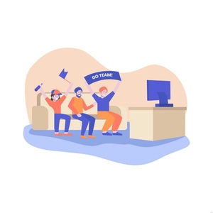 Watching Sports Illustration
