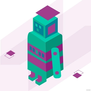 Isometric Robot Vector