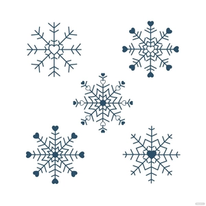 Heart Snowflake Vector