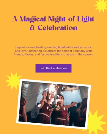 Free Epiphany Party Instagram Post Template to Edit Online