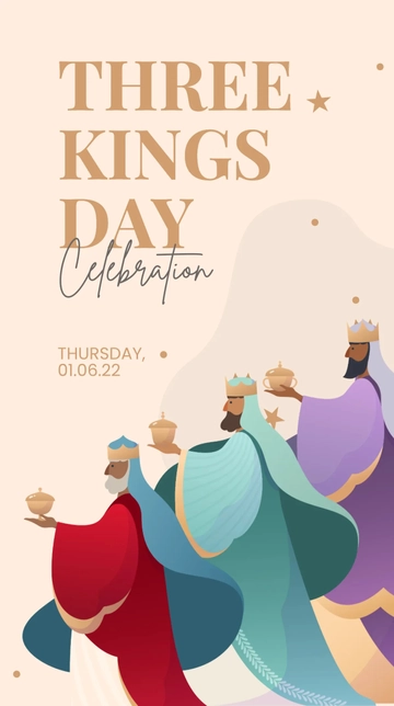 Free Three Kings Day Celebration Whatsapp Post Template to Edit Online