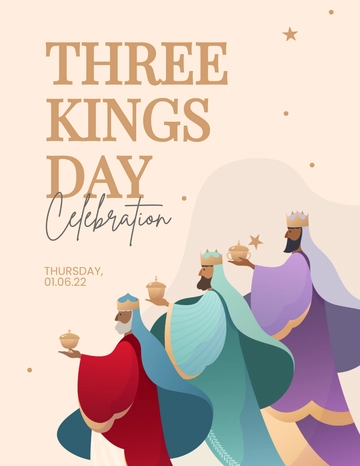 Free Three Kings Day Celebration Flyer Template to Edit Online