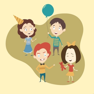 Retro Kids Illustration