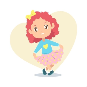 Curly Hair Kid Illustration