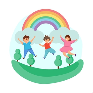 Rainbow Kids Illustration