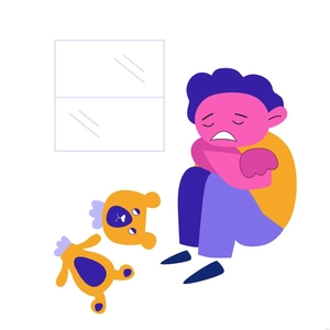 Sad Kid Illustration