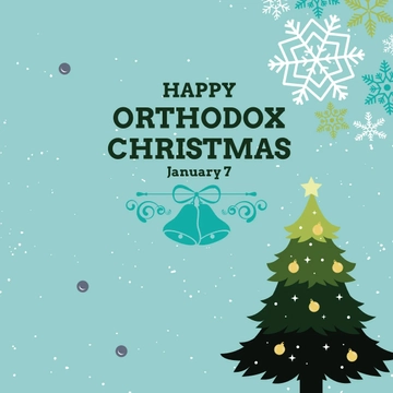 Free Happy Orthodox Christmas Linkedin Post Template to Edit Online