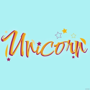 Unicorn Lettering Vector