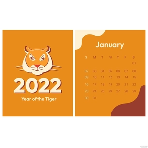 Orange January 2022 Calendar Vector