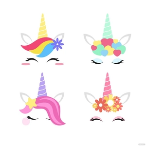 Unicorn Face Vector