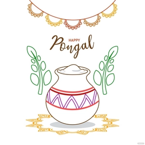 Pongal Outline Vector