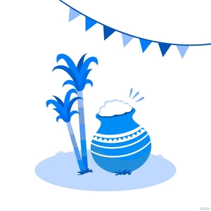 Blue Pongal Vector