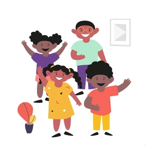 Black Children Illustration