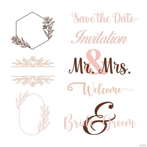 Wedding Font Vector