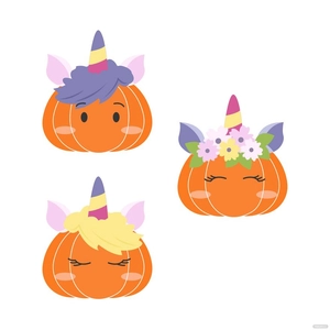 Pumpkin Unicorn Vector