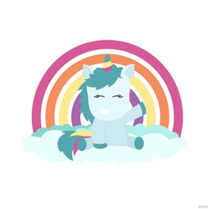 Rainbow Unicorn Vector