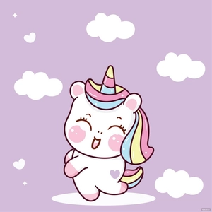 Kawaii Unicorn Vector