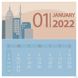 January 2022 Business Calendar Vector