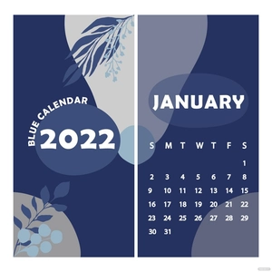 Blue January 2022 Calendar Vector
