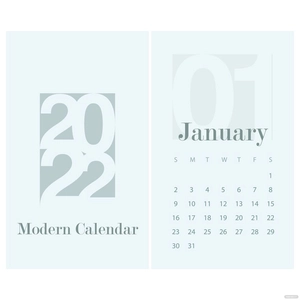 Modern January 2022 Calendar Vector